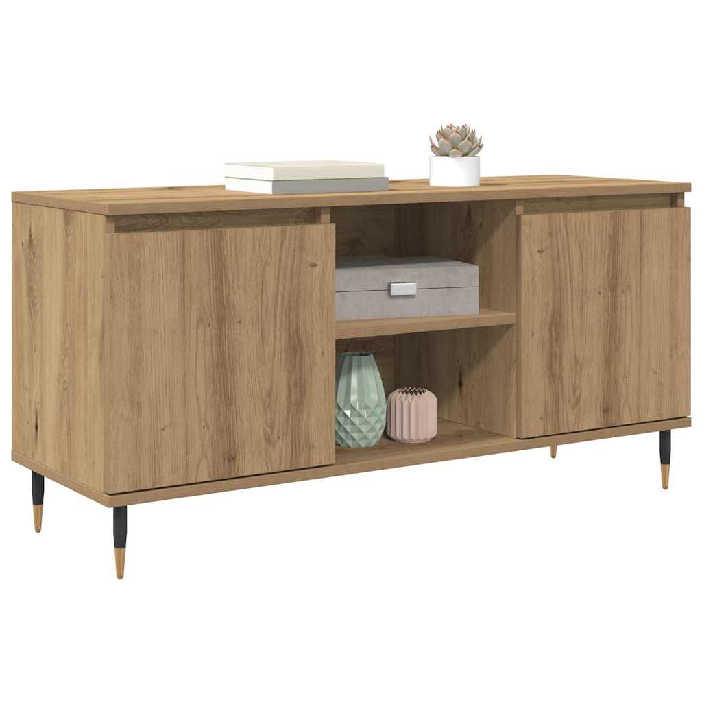 Cabinet TV Stejar Artizanal 104 x 35 x 50 cm Lemn compozit — imaginea 4