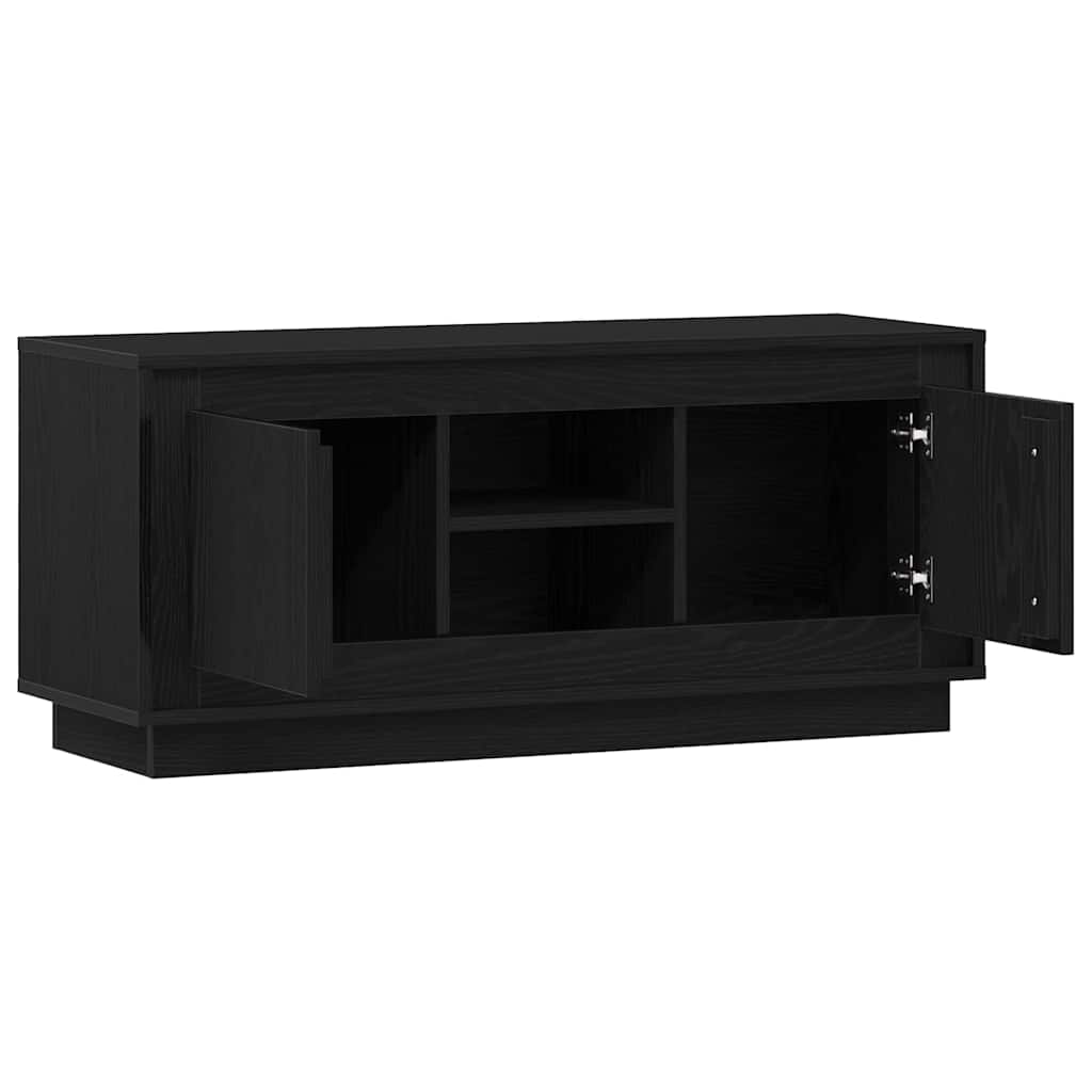Cabinet TV Stejar Negru 102 x 35 x 45 cm Lemn compozit — imaginea 6