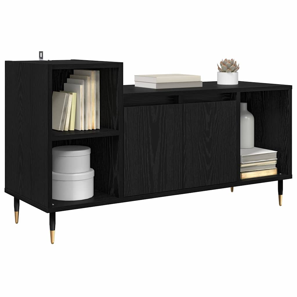 Cabinet TV Stejar Negru 100 x 35 x 55 cm Lemn compozit — imaginea 4