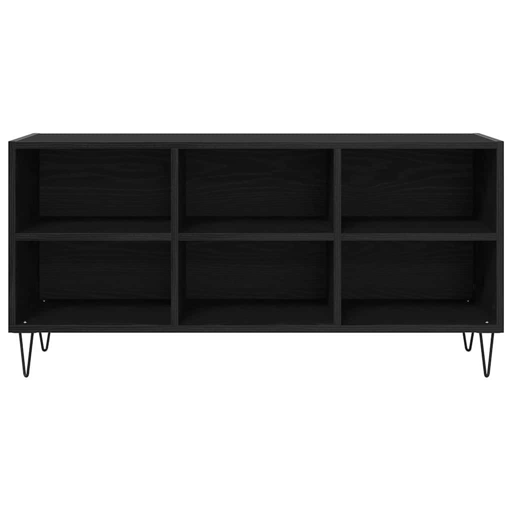 Cabinet TV Stejar Negru 103,5 x 30 x 50 cm Lemn compozit — imaginea 6