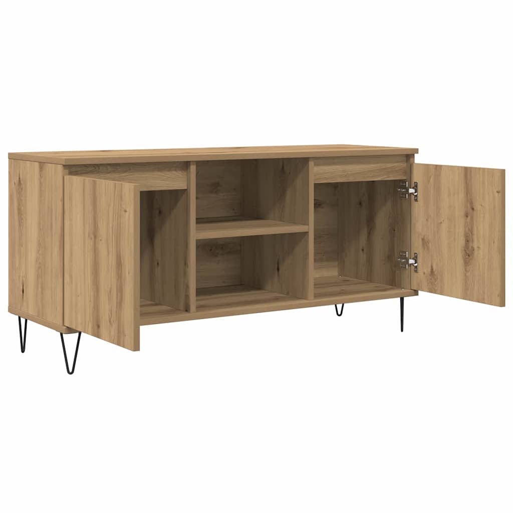 Cabinet TV Stejar Artizanal 104 x 35 x 50 cm Lemn compozit — imaginea 6