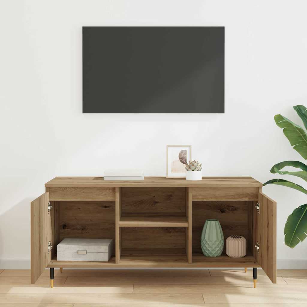 Cabinet TV Stejar Artizanal 104 x 35 x 50 cm Lemn compozit — imaginea 5