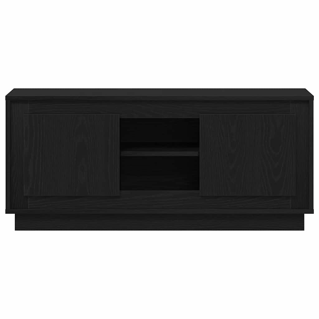 Cabinet TV Stejar Negru 102 x 35 x 45 cm Lemn compozit — imaginea 7