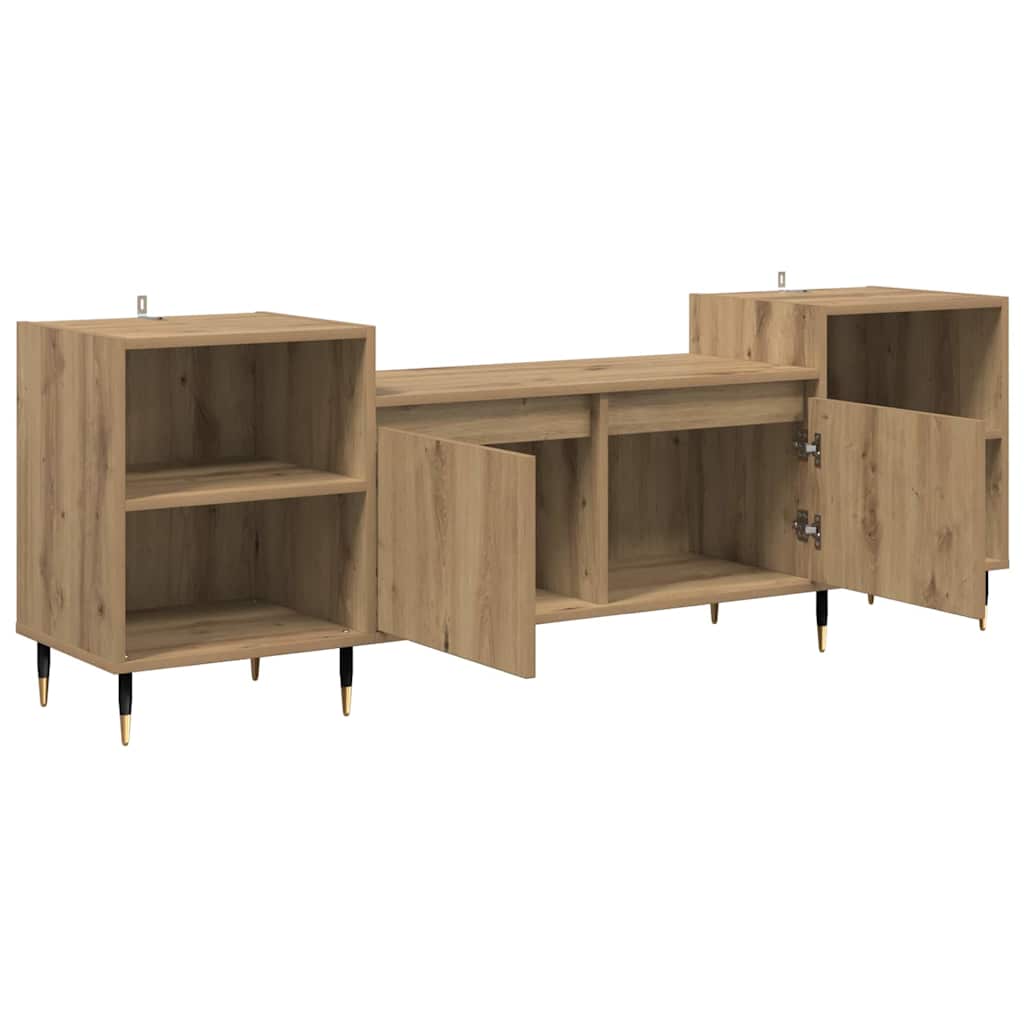 Cabinet TV Stejar Artizanal 160 x 35 x 55 cm Lemn compozit — imaginea 6