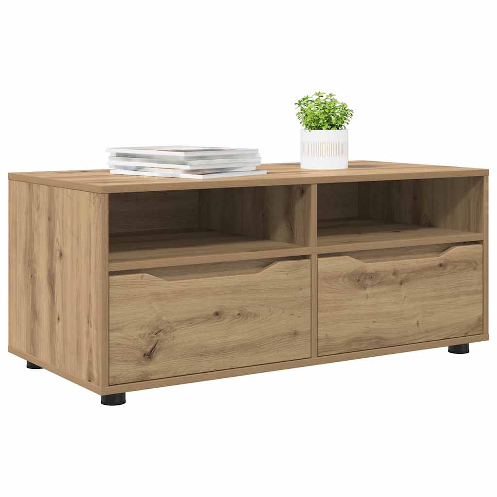 Cabinet TV Stejar Artizanal 100 x 48 x 43 cm Lemn compozit — imaginea 4