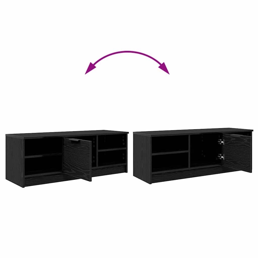 Cabinet TV Stejar Negru 102 x 35 x 36,5 cm Lemn compozit — imaginea 11