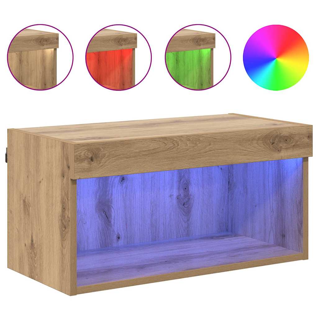 Cabinet TV Stejar Artizanal 60 x 30 x 30 cm Lemn compozit — imaginea 5