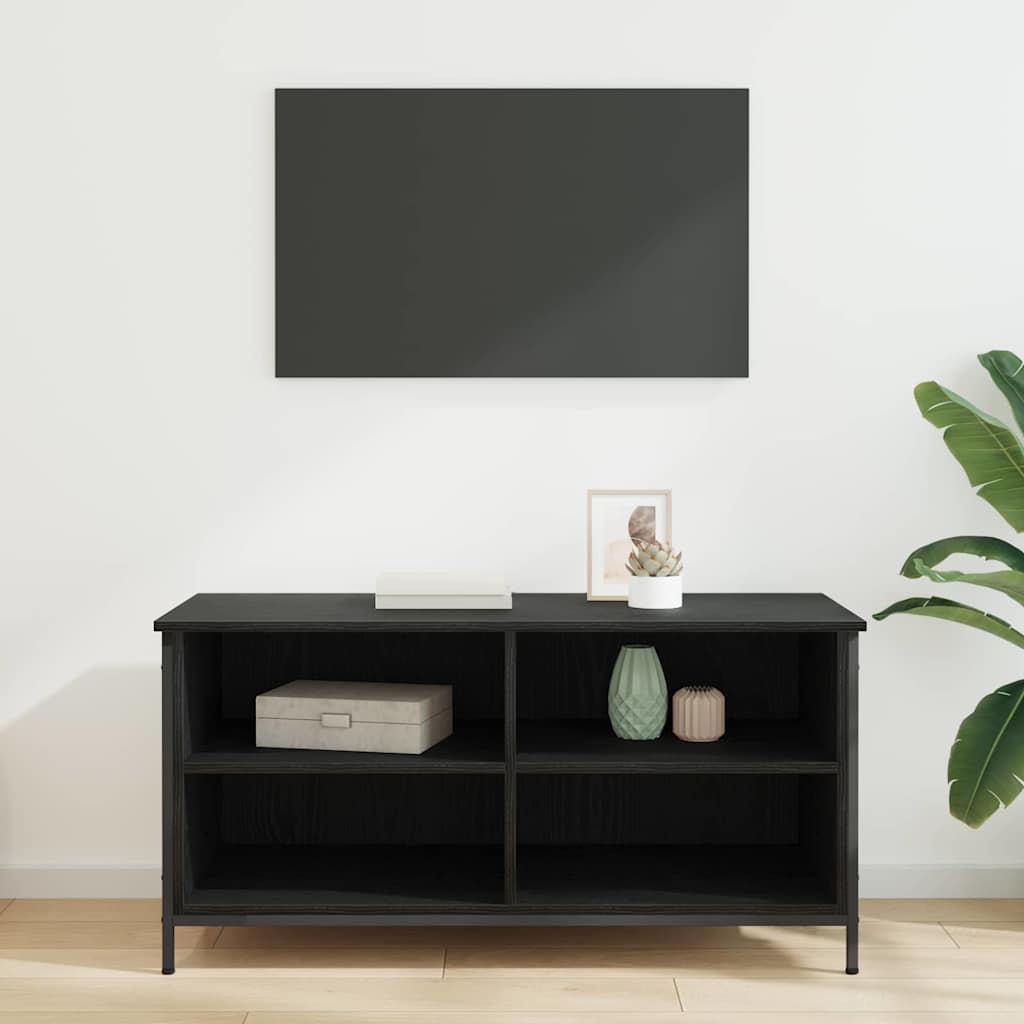 Cabinet TV Stejar Negru 100 x 40 x 50 cm Lemn compozit — imaginea 5