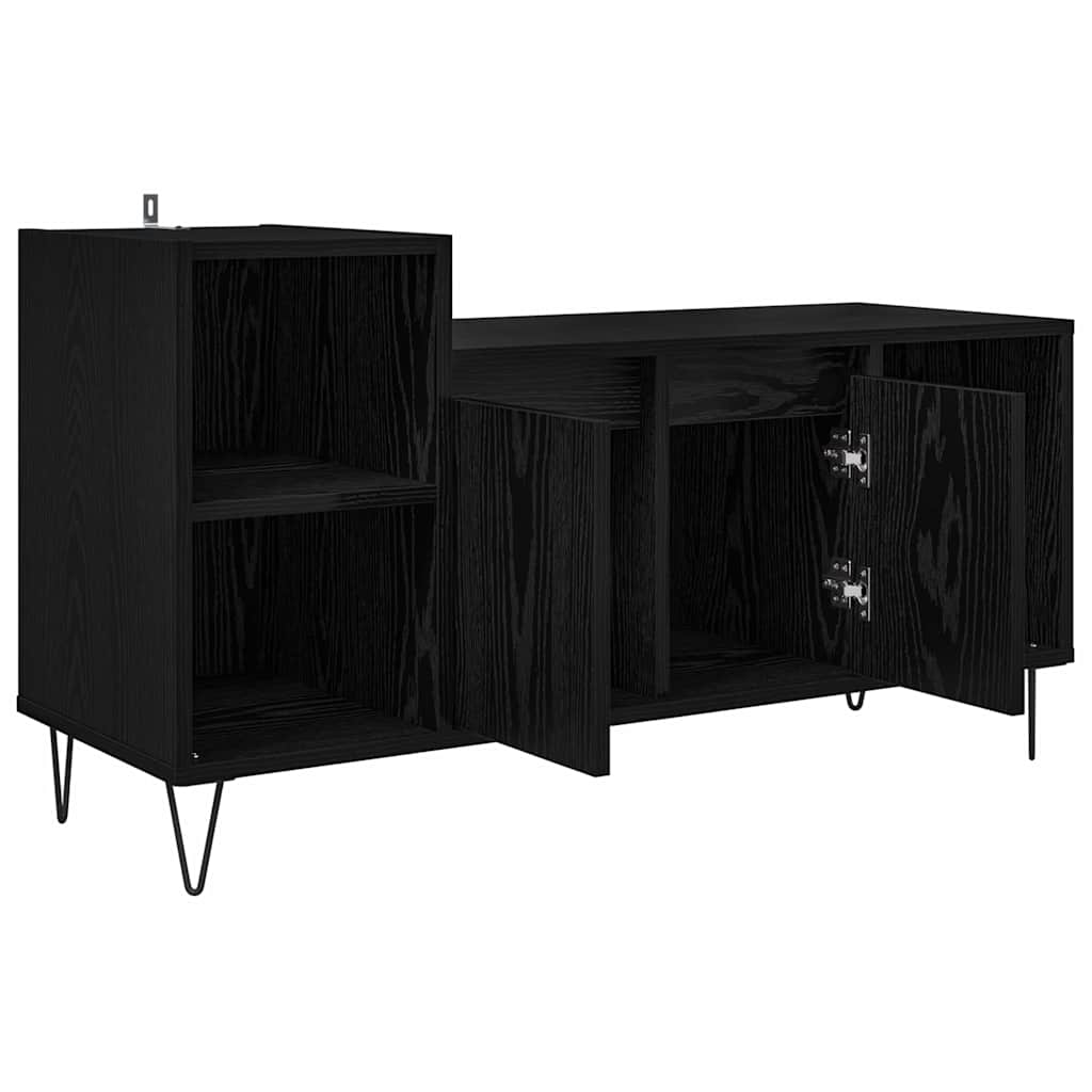 Cabinet TV Stejar Negru 100 x 35 x 55 cm Lemn compozit — imaginea 6