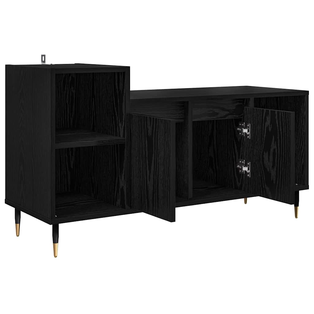 Cabinet TV Stejar Negru 100 x 35 x 55 cm Lemn compozit — imaginea 6