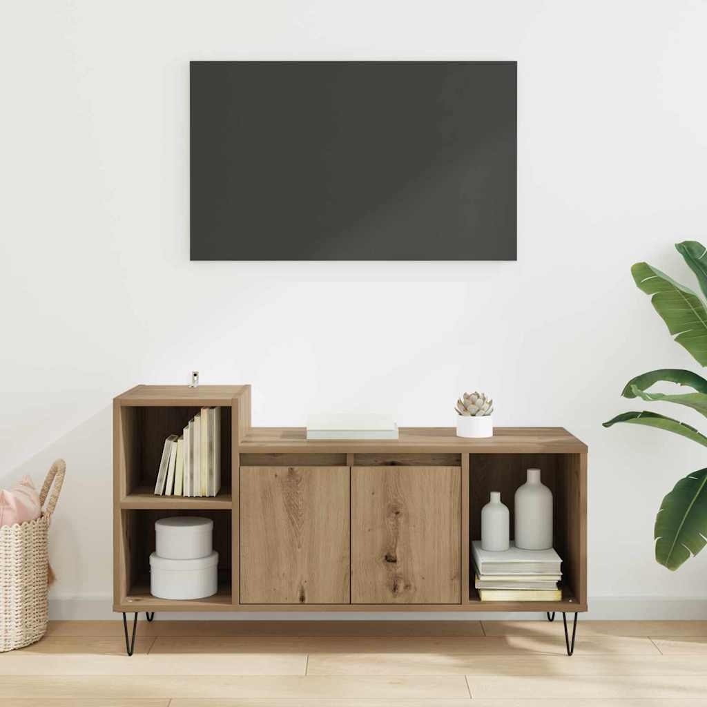 Cabinet TV Stejar Artizanal 100 x 35 x 55 cm Lemn compozit — imaginea 6