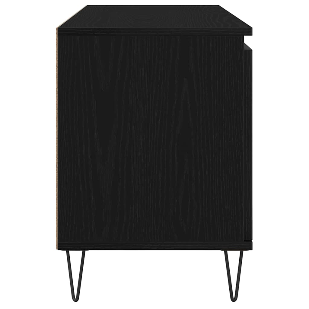 Cabinet TV Stejar Negru 104 x 35 x 50 cm Lemn compozit — imaginea 8