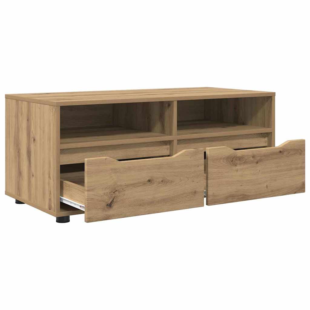 Cabinet TV Stejar Artizanal 100 x 48 x 43 cm Lemn compozit — imaginea 6