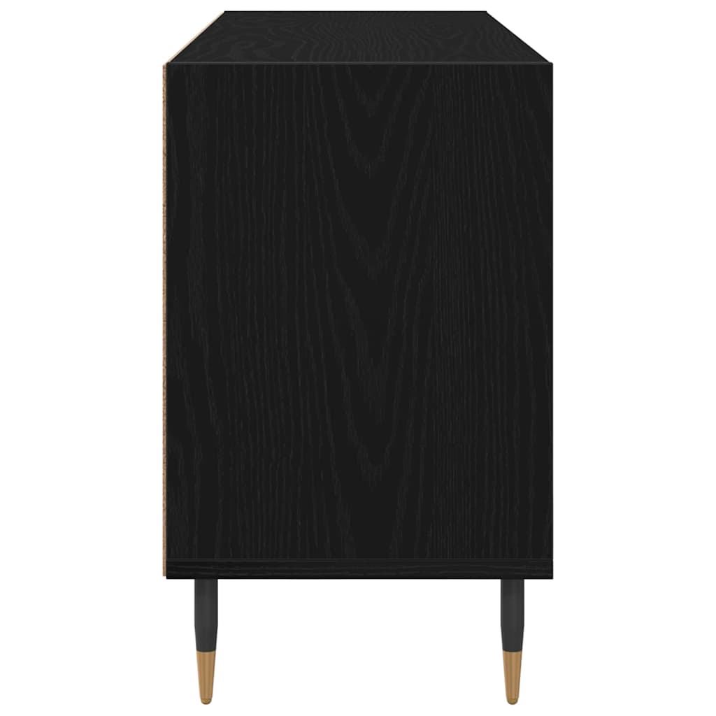 Cabinet TV Stejar Negru 103,5 x 30 x 50 cm Lemn compozit — imaginea 7