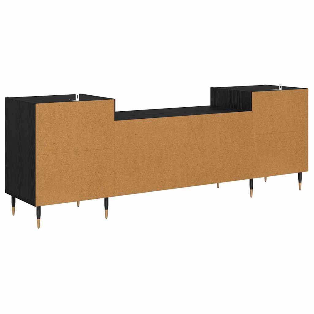 Cabinet TV Stejar Negru 160 x 35 x 55 cm Lemn compozit — imaginea 9