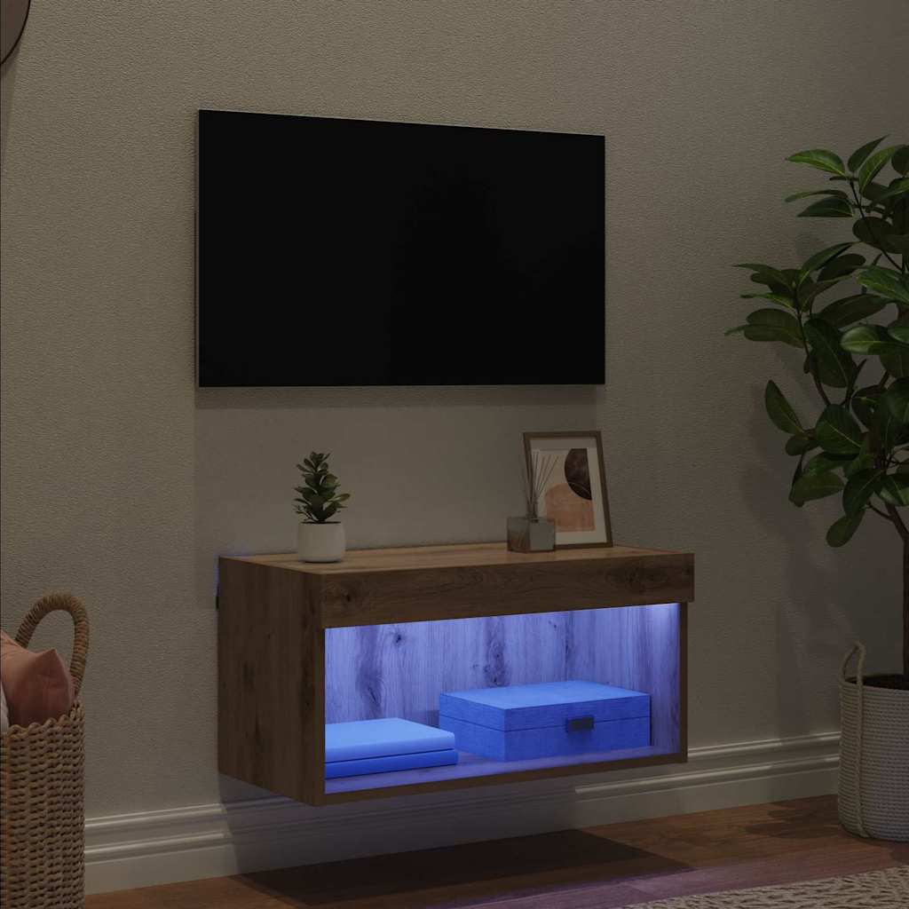 Cabinet TV Stejar Artizanal 60 x 30 x 30 cm Lemn compozit — imaginea 6