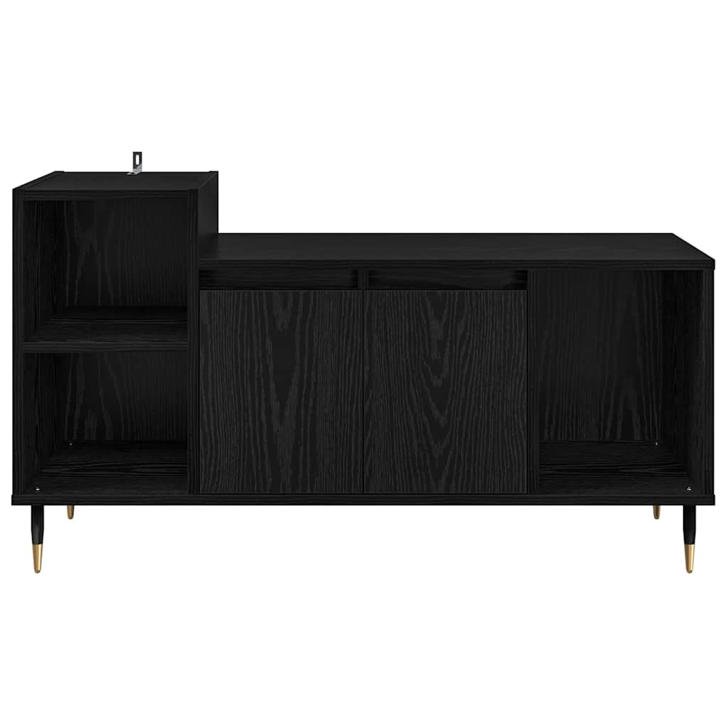 Cabinet TV Stejar Negru 100 x 35 x 55 cm Lemn compozit — imaginea 7