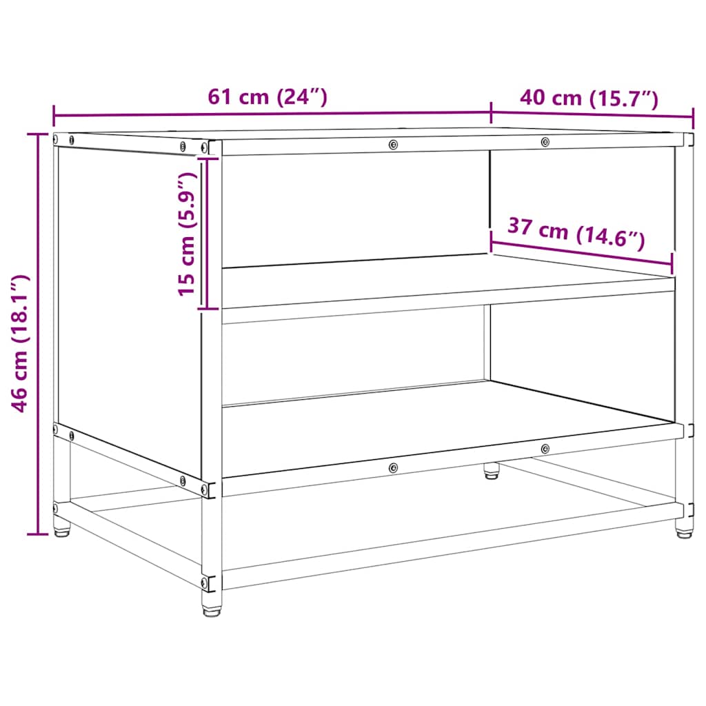 Cabinet TV stejar artizanal 61 x 40 x 46 cm Lemn compozit — imaginea 10