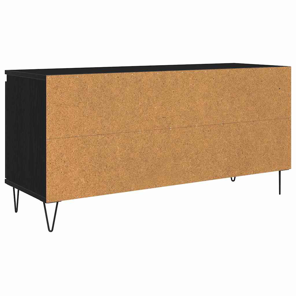 Cabinet TV Stejar Negru 104 x 35 x 50 cm Lemn compozit — imaginea 9