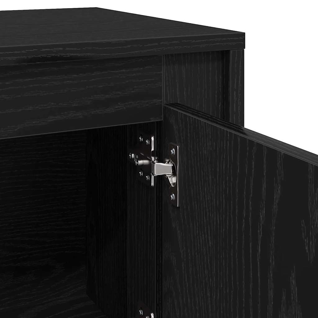 Cabinet TV Stejar Negru 102 x 35 x 45 cm Lemn compozit — imaginea 10