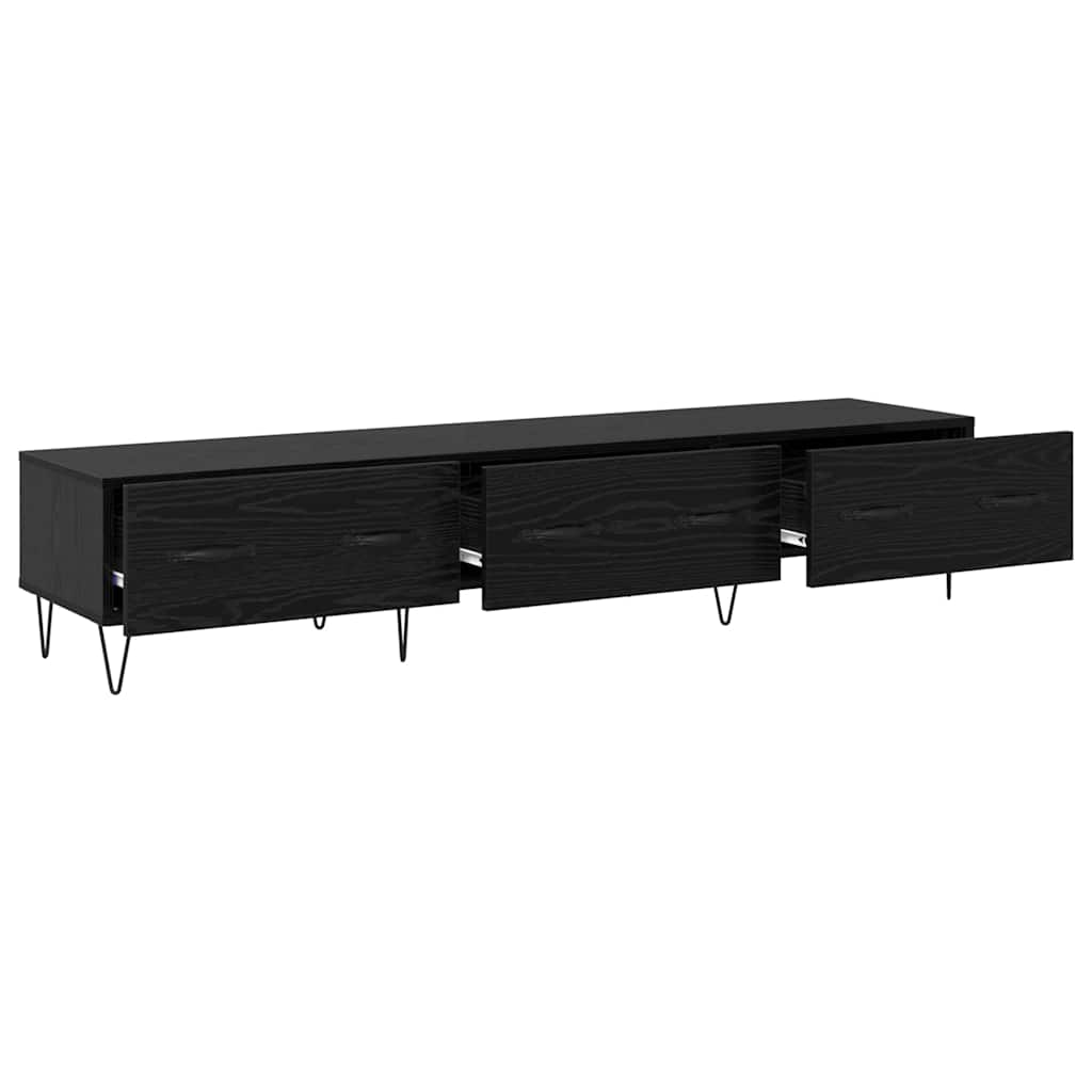 Cabinet TV Stejar negru 150 x 36 x 30 cm Lemn compozit — imaginea 6