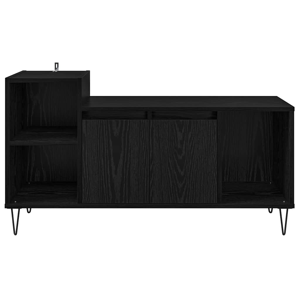 Cabinet TV Stejar Negru 100 x 35 x 55 cm Lemn compozit — imaginea 7