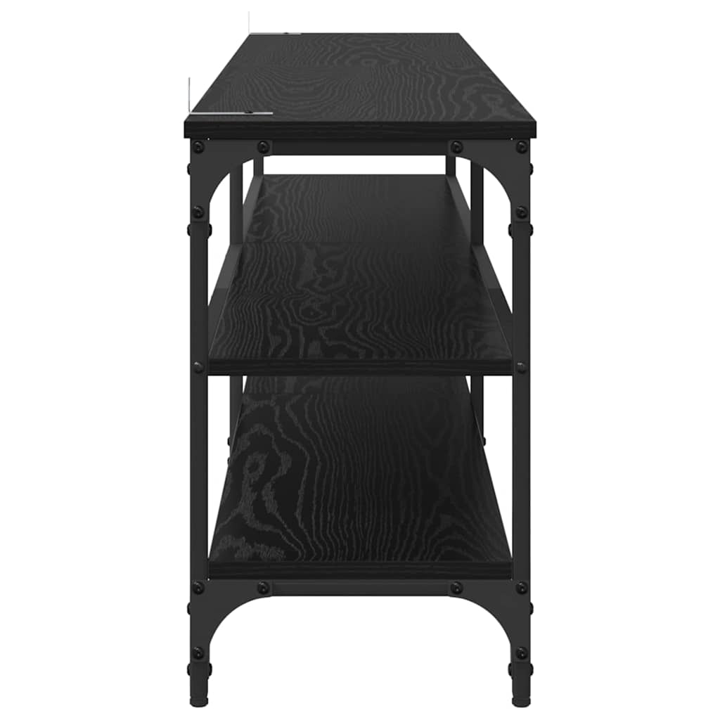 Cabinet TV Stejar Negru 160 x 30 x 50 cm — imaginea 8