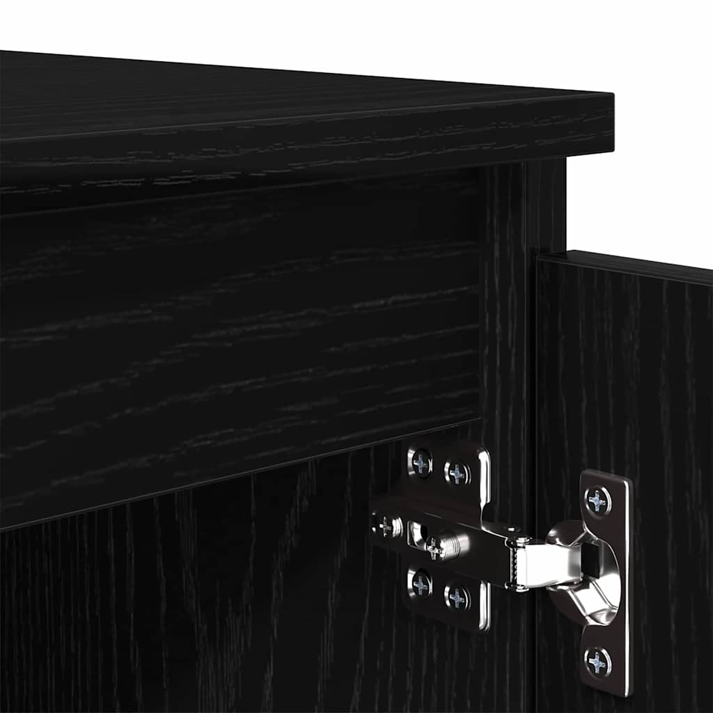 Cabinet TV Stejar Negru 104 x 35 x 50 cm Lemn compozit — imaginea 10