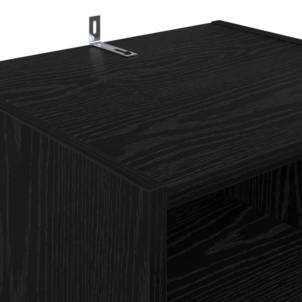 Cabinet TV Stejar Negru 160 x 35 x 55 cm Lemn compozit — imaginea 10