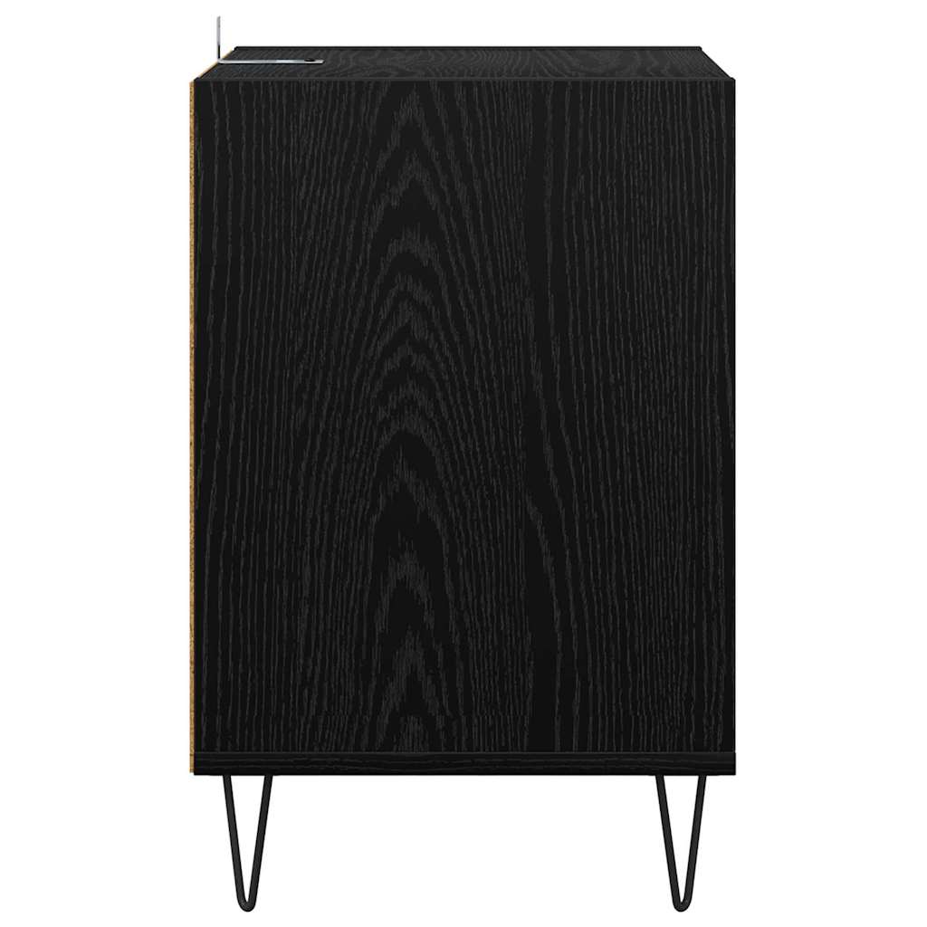 Cabinet TV Stejar Negru 100 x 35 x 55 cm Lemn compozit — imaginea 8