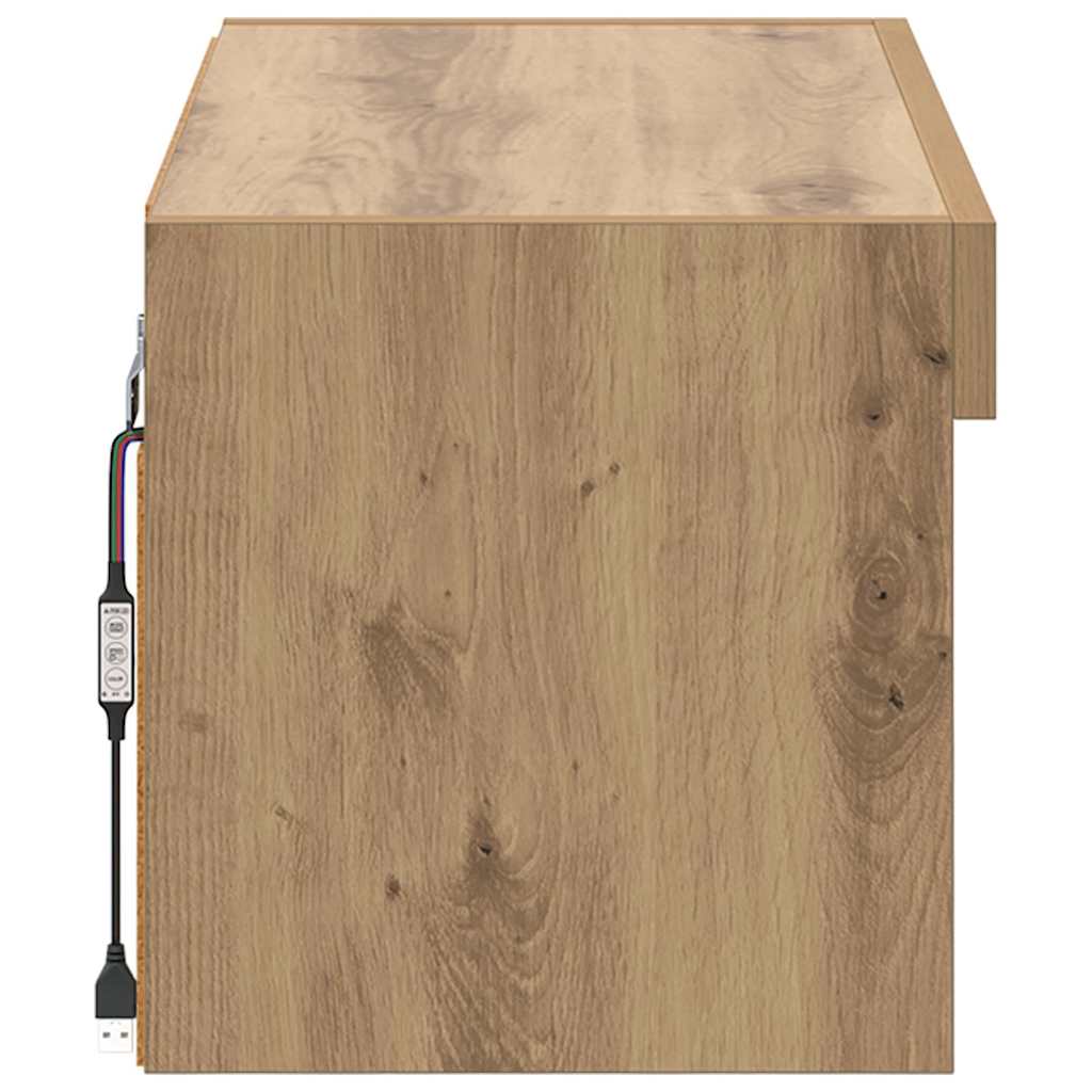 Cabinet TV Stejar Artizanal 60 x 30 x 30 cm Lemn compozit — imaginea 9