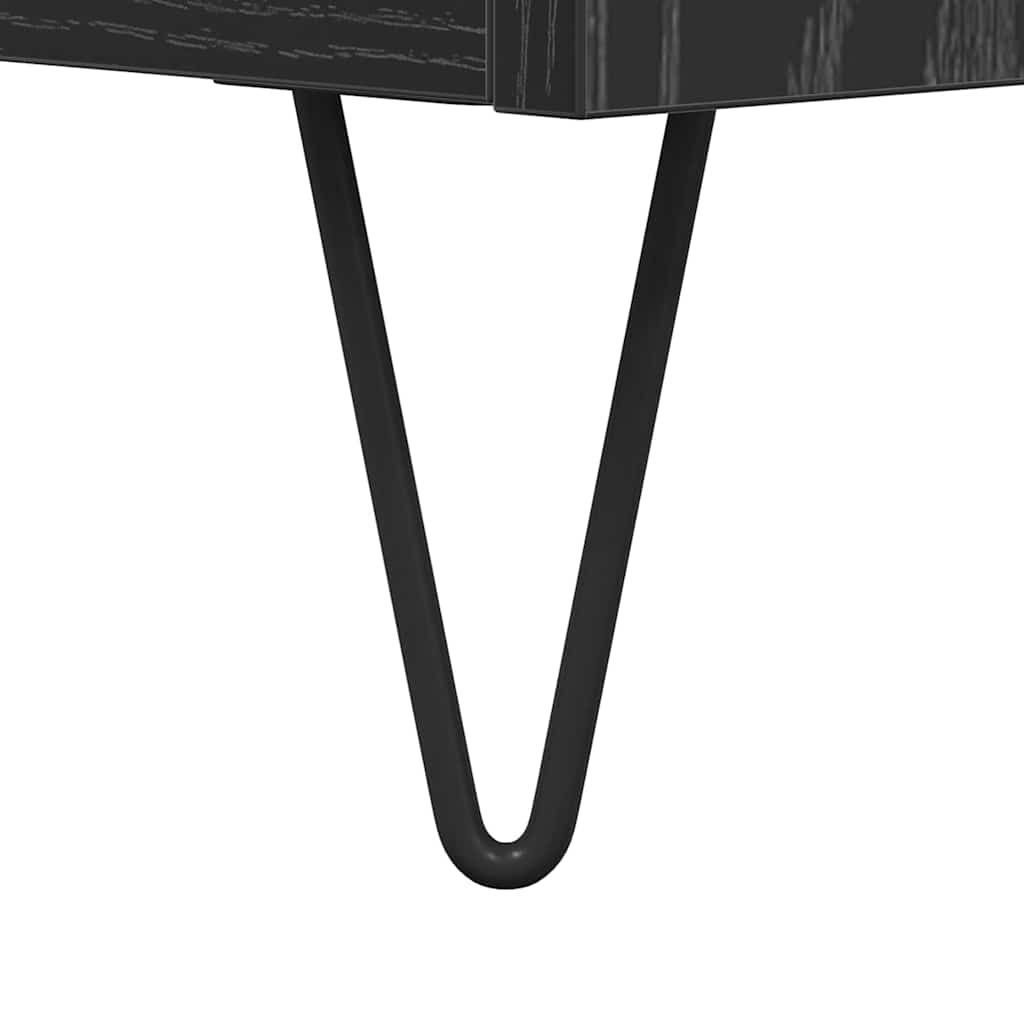 Cabinet TV Stejar Negru 103,5 x 30 x 50 cm Lemn compozit — imaginea 10