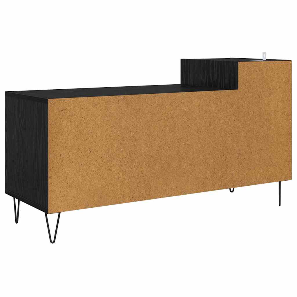 Cabinet TV Stejar Negru 100 x 35 x 55 cm Lemn compozit — imaginea 9