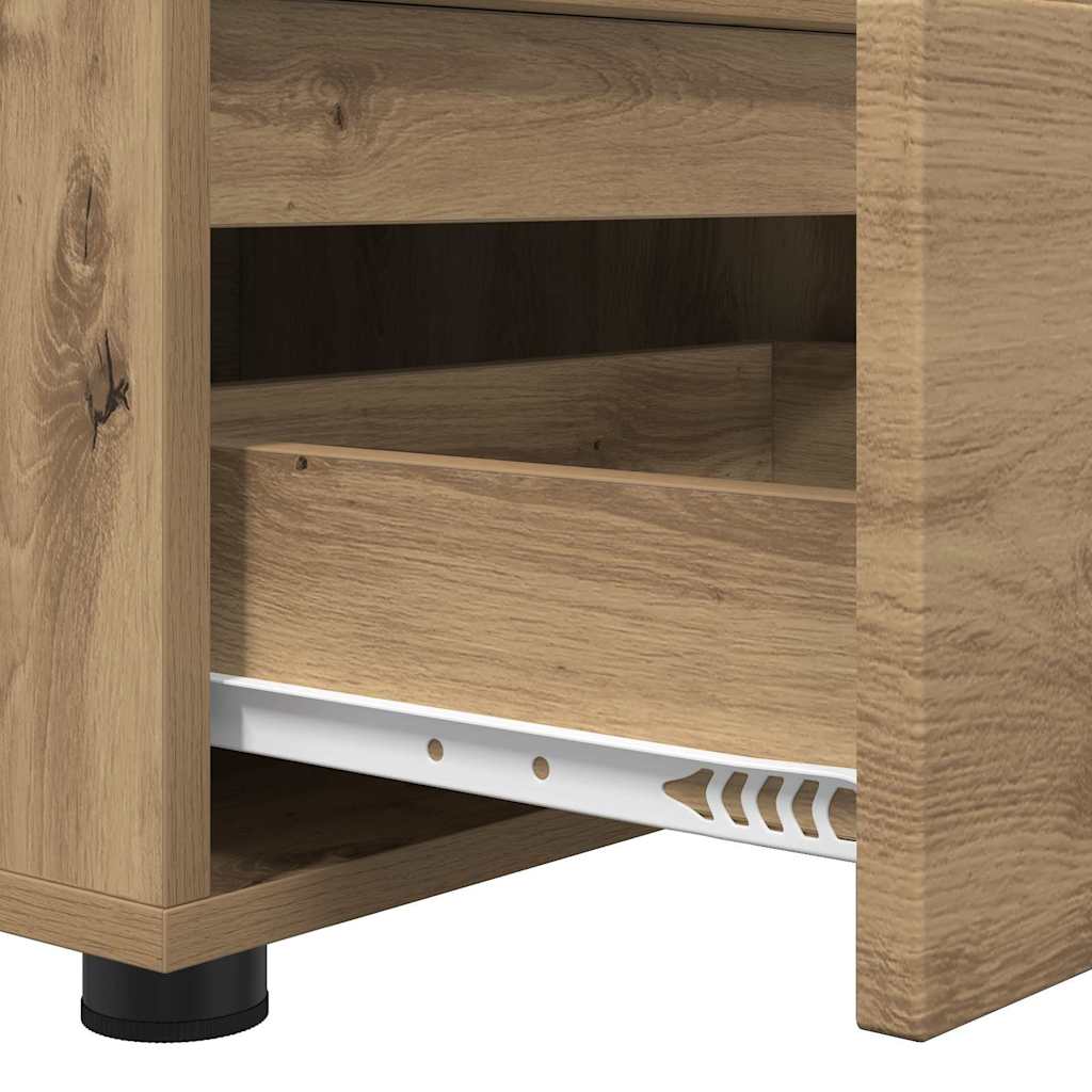 Cabinet TV Stejar Artizanal 100 x 48 x 43 cm Lemn compozit — imaginea 10