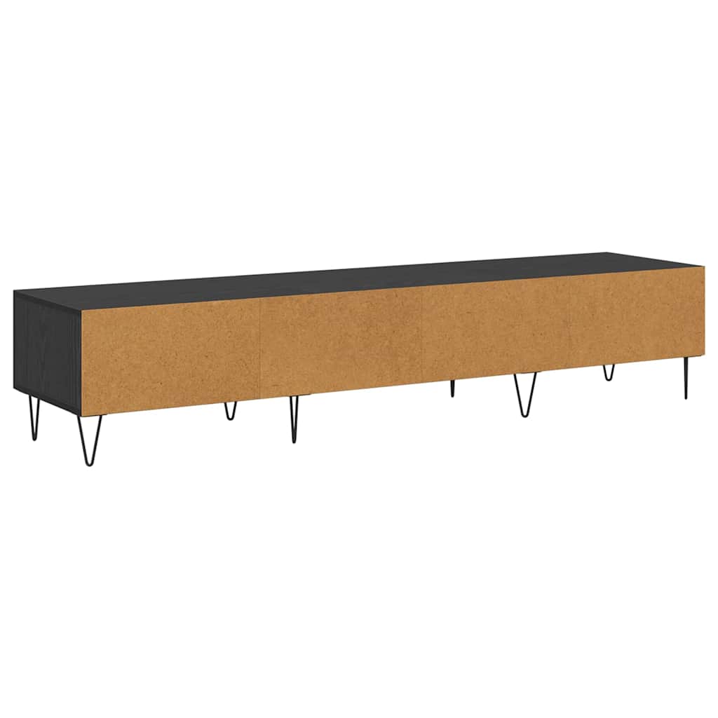 Cabinet TV Stejar negru 150 x 36 x 30 cm Lemn compozit — imaginea 9
