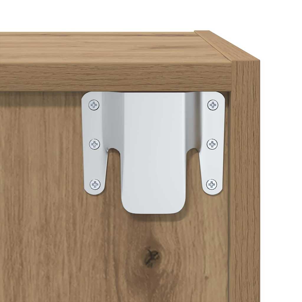 Cabinet TV stejar artizanal 37 x 37 x 107 cm Lemn compozit — imaginea 11