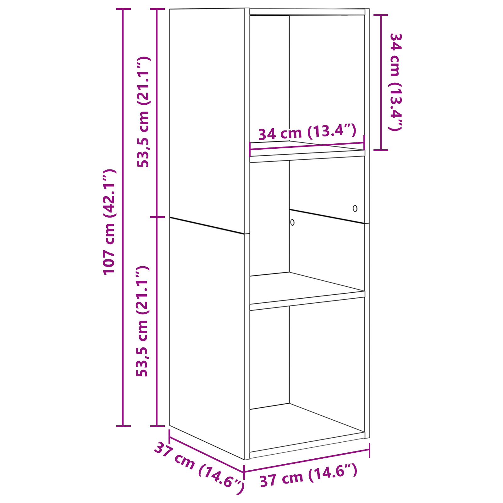 Cabinet TV stejar artizanal 37 x 37 x 107 cm Lemn compozit — imaginea 13