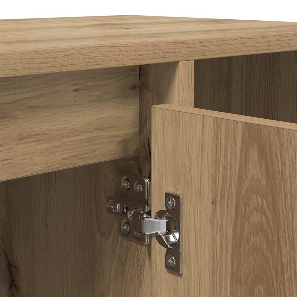 Cabinet TV Stejar Artizanal 100 x 35 x 55 cm Lemn compozit — imaginea 10