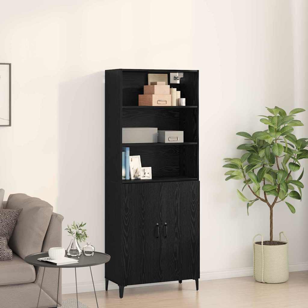 Bufet Stejar negru 69.5 x 32.5 x 180 cm Lemn compozit — imaginea 2