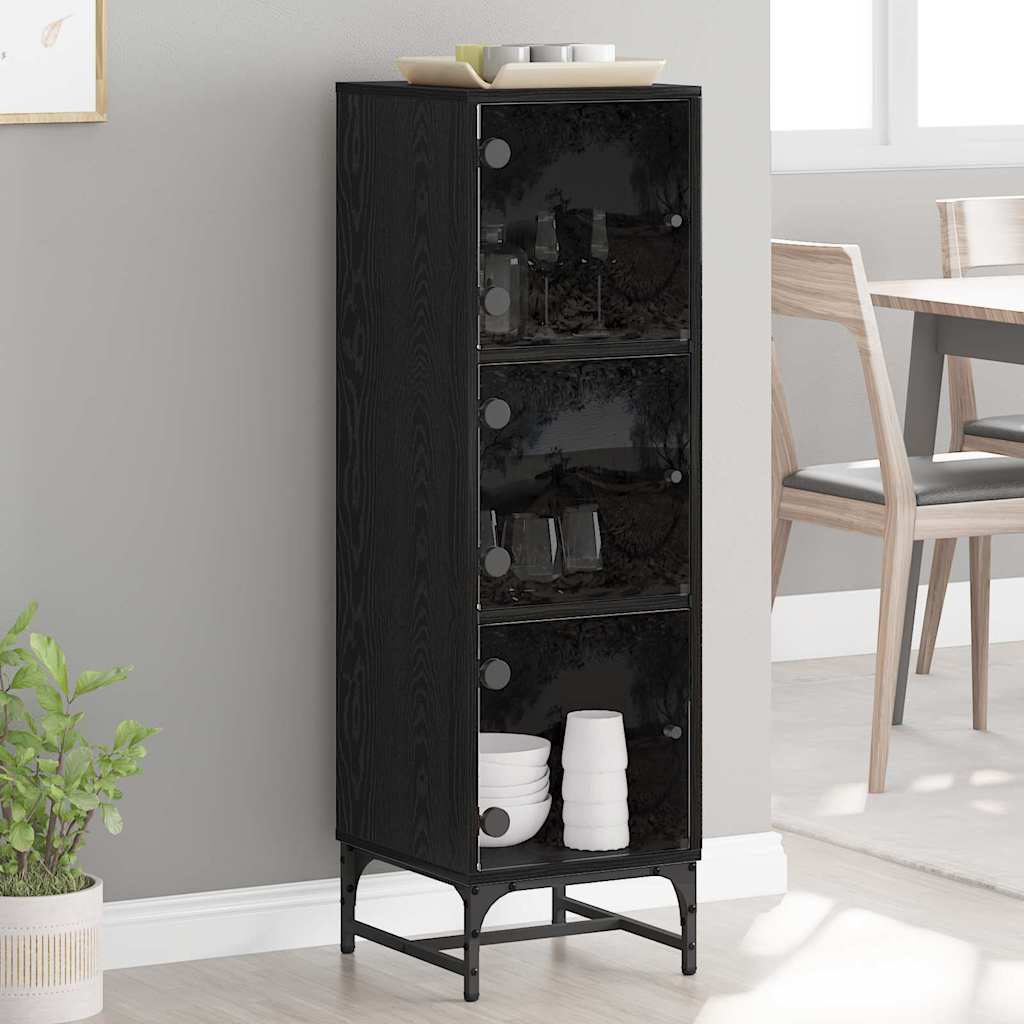 Bufet Stejar negru 35 x 37 x 117 cm Lemn compozit — imaginea 2