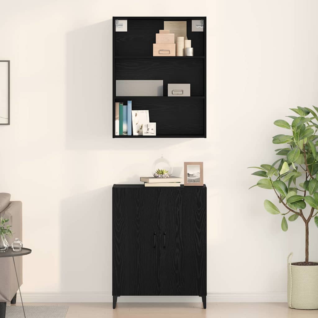 Bufet Stejar negru 69.5 x 32.5 x 180 cm Lemn compozit — imaginea 4