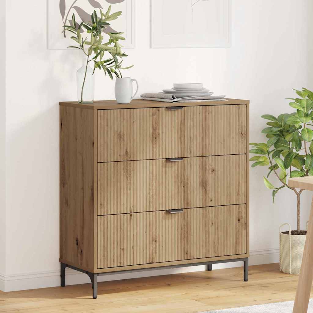 Bufet stejar artizanal 79.5 x 33 x 82 cm Lemn compozit — imaginea 2