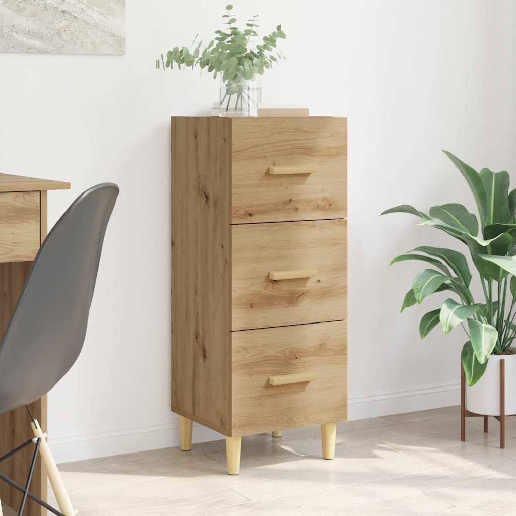 Bufet stejar artizanal 34.5 x 34 x 90 cm Lemn compozit — imaginea 2