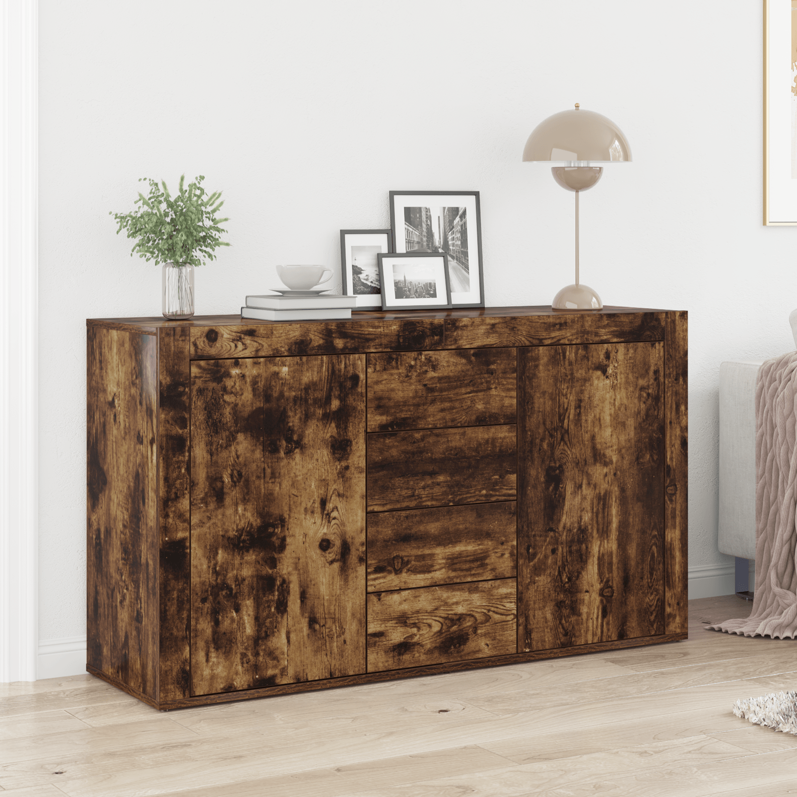 Bufet Stejar afumat Lemn prelucrat 120 x 36 x 69 cm Bufet — imaginea 2