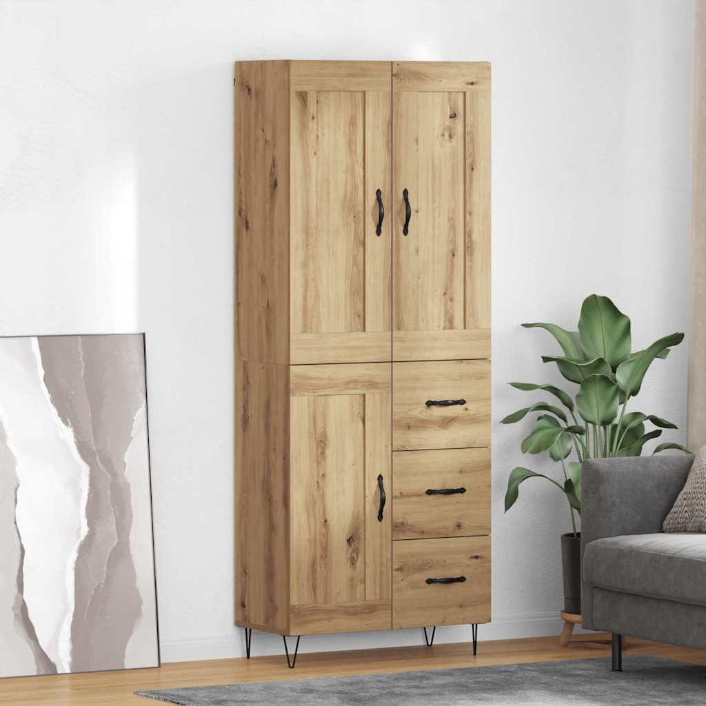 Bufet Stejar Artizanal 69,5 x 34 x 180 cm Lemn compozit — imaginea 2