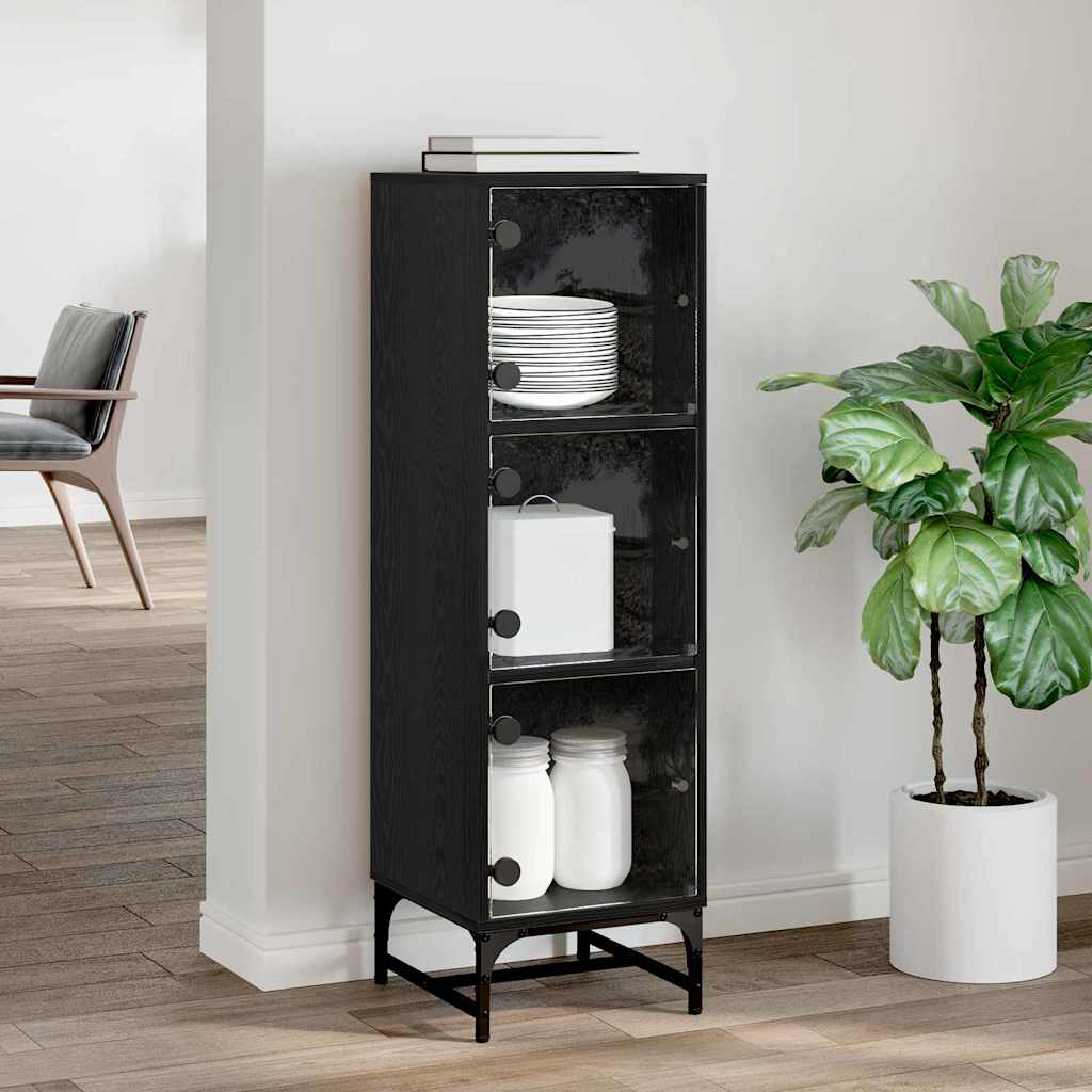 Bufet Stejar negru 35 x 37 x 117 cm Lemn compozit — imaginea 4