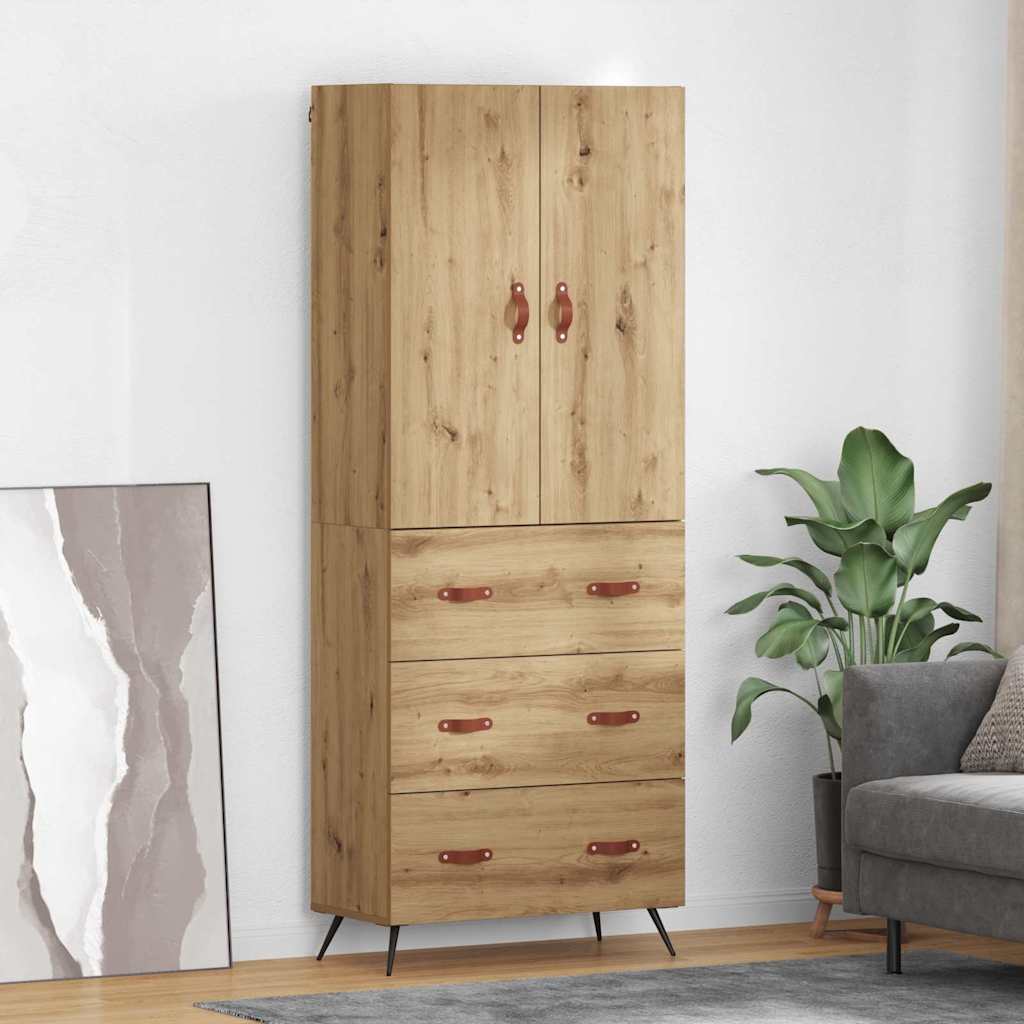 Bufet Stejar Artizanal 69,5 x 34 x 180 cm Lemn compozit — imaginea 2