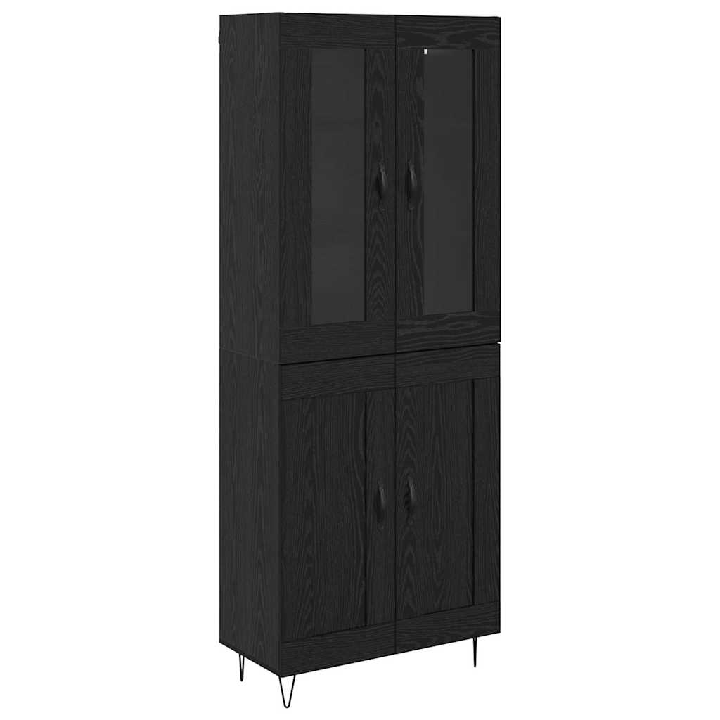 Bufet Stejar Negru 69,5 x 34 x 180 cm Lemn compozit