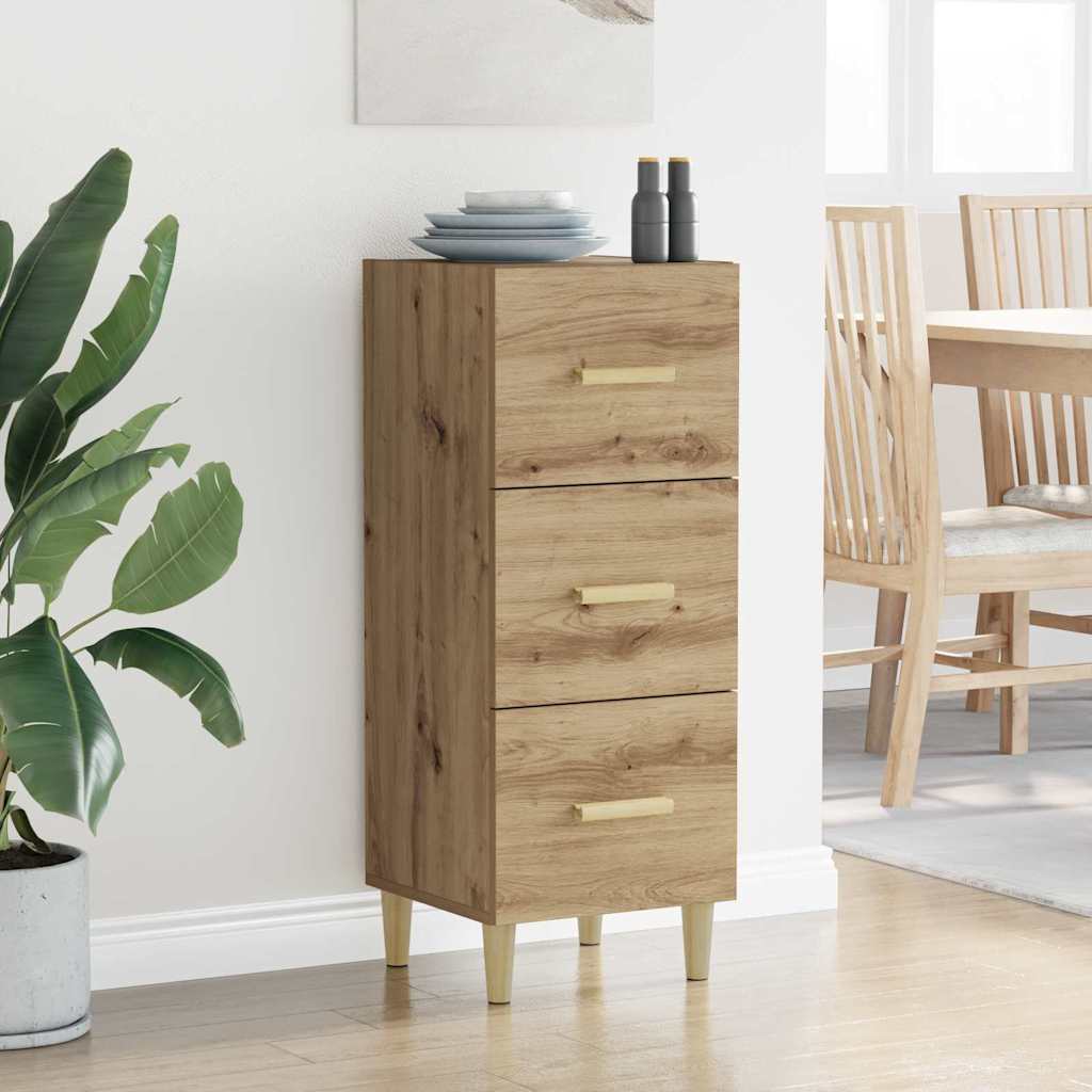Bufet stejar artizanal 34.5 x 34 x 90 cm Lemn compozit — imaginea 4