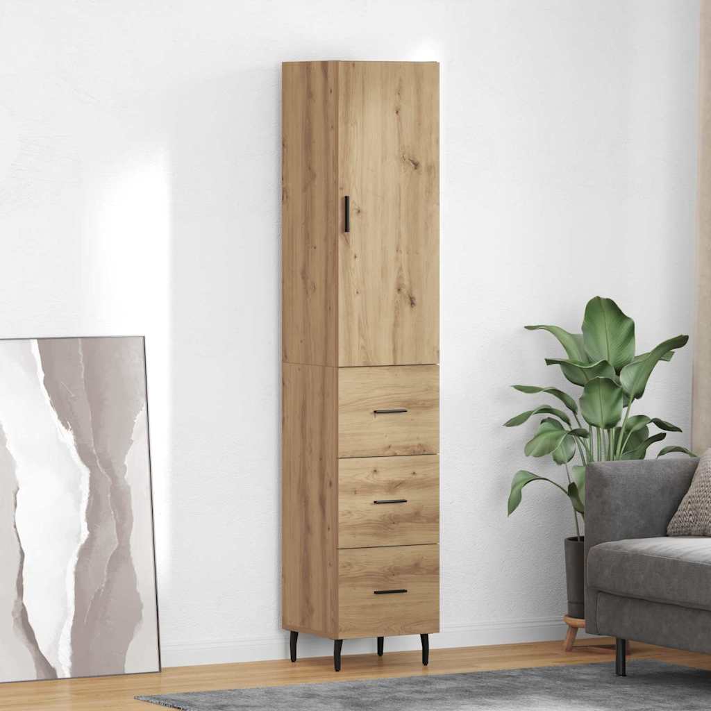 Bufet Stejar Artizanal 34,5 x 34 x 180 cm Lemn compozit — imaginea 2